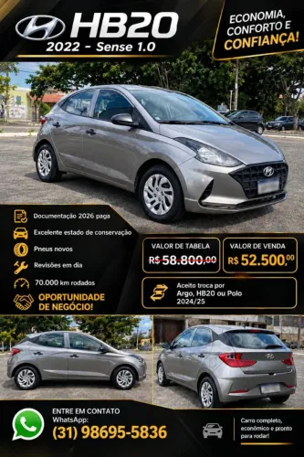Hyundai HB20 Sense 1.0 Flex 12V MEC 2022