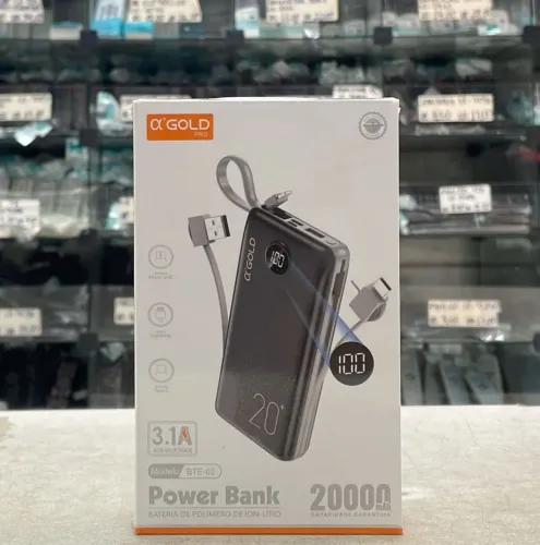 Power Bank 20.000mAh BTE-02 AGOLD Carregador Portátil