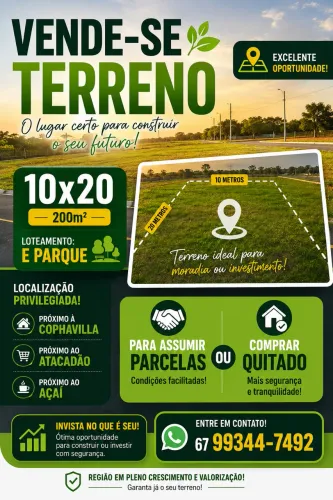Vendo terreno loteamento e parque