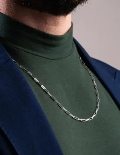 Cordão de prata 925 pura masculino fio cadeado