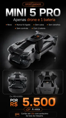 Drone DJI Mini 5 Pro (Apenas aeronave + 1 Bateria)