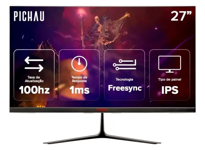 Monitor gamer 27", IPS, FHD, 100hz + Ambilight (Luz ambiente) 