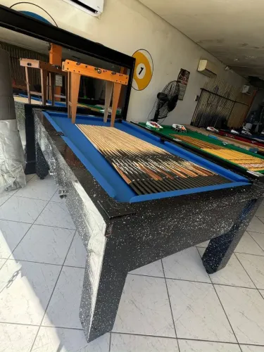 Mesa de sinuca usada - Com sistema de fichas - Pedra ardosia