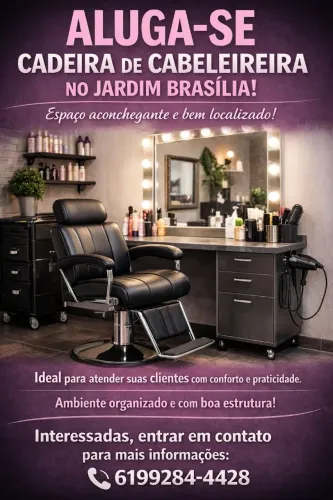 Alugo cadeira de cabeleleira e nail designer
