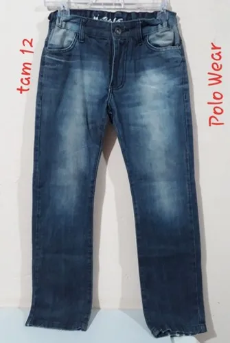 Calça jeans infantil Tam 12 Pólo Wear bem Nova com ajustes dos lados