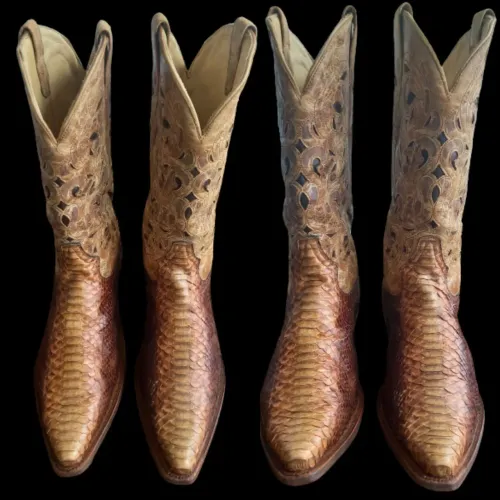 Bota Country Mexicana Corrral Boots, Couro Legítimo Cobra Python (Piton), N° 10½D = 41/42