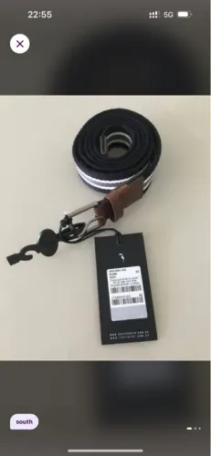 Cinto South Preto e Listrado Original GG