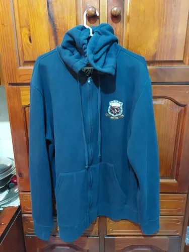 Casaco de Moletom com Capuz Azul