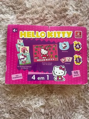 Kit Hello Kitty Quebra-cabeça e Jogos 4 em 1