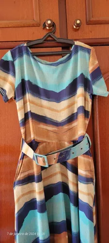 Vestido Estampado com Cinto