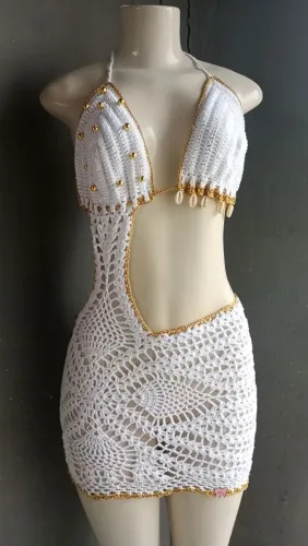 Vestido ou saída de praia de crochê 