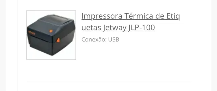 Etiqueta térmica de etiqueta Jetway JLP 100