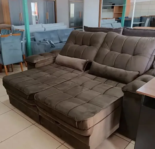 Sofá Cama de 2 lugares em suede marrom