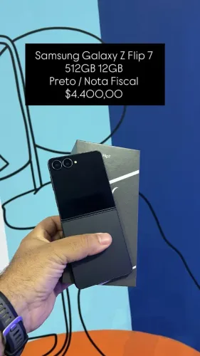  Samsung Galaxy Z Flip 7 / 512GB / 12GB / Preto / Nota Fiscal / R$ 4.400,00