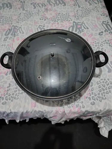 Panela Wok com Tampa de Vidro - Fun Kitchen