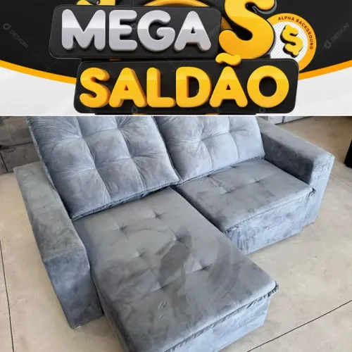 Sofa monte carlo cinza retratil