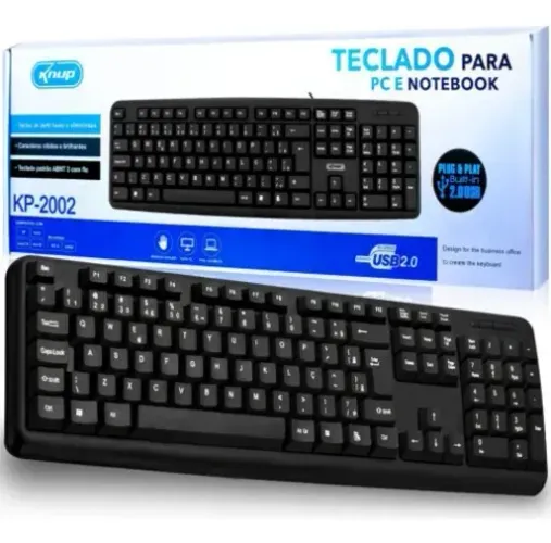 Teclado Standard USB Preto ABNT2 - Knup
