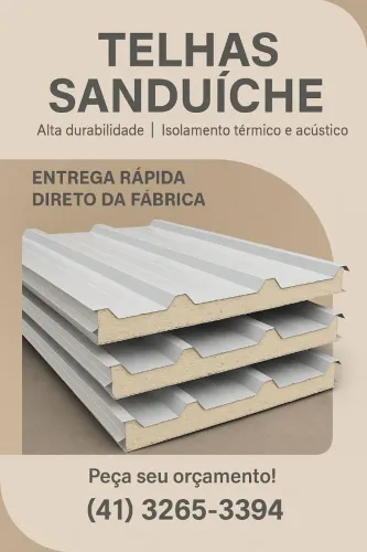 Telhas Sanduíche - Isolamento Térmico e Acústico