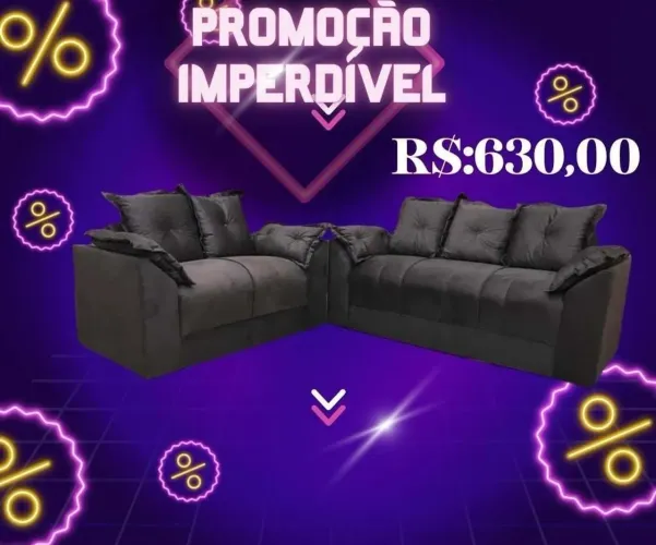 Conjunto Sofá 2 e 3 lugares suede várias cores direto da fábrica