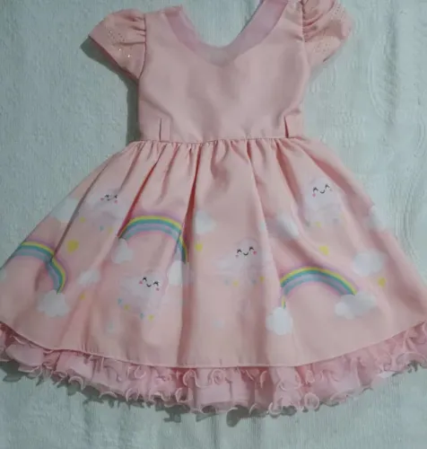 Vestido de festa Chuva de bençao - veste 1 a 3 anos