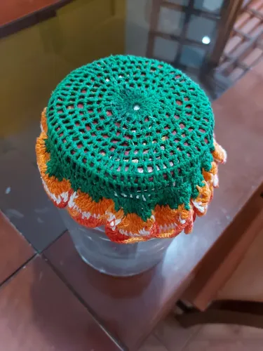 Pote para conserva Artesanal Flor de Crochê