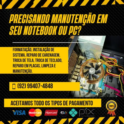 CONSERTO/MANUTENÇÃO/NOTEBOOK/COMPUTADOR, ASSISTÊNCIA TÉCNICA