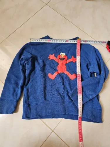 Casaco tricô Elmo do Sesame Street para menino 6 anos