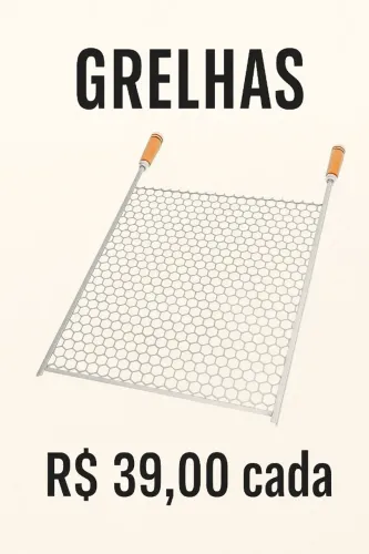 GRELHAS PARA CHURRASCO - QUALQUER TAMANHO R$ 39,00