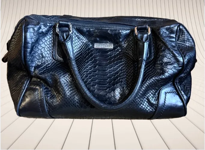 Bolsa de Mão Griffazzi em Couro Croco Preto
