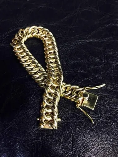 Pulseira Grumet elo duplo em Ouro 10k 