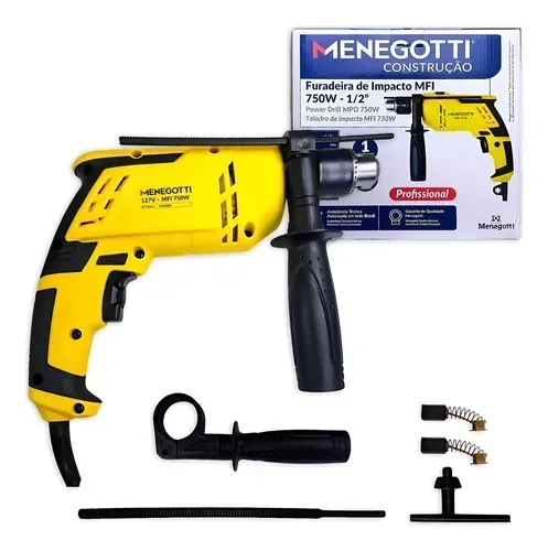 FURADEIRA MENEGOTTI C/IMPACTO 1/2POL 750W MFI-750W 220V