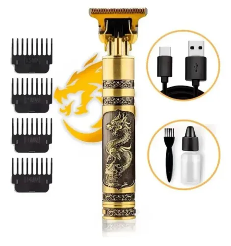 Máquina Profissional de Acabamento Cabelo Barba Recarregável