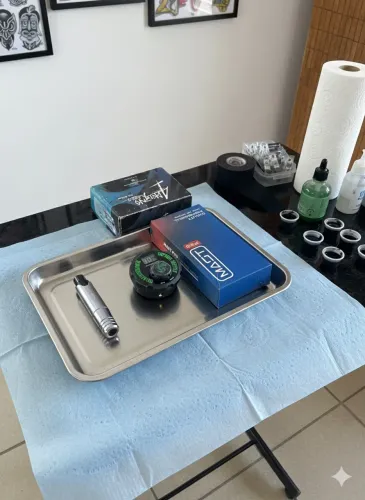Kit de Tatuagem Profissional - Máquina Pen + Acessórios