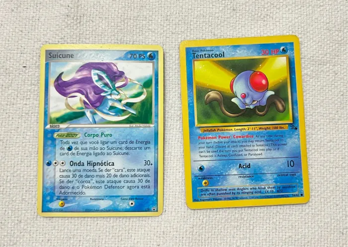 Cards Pokémon Suicune e Tentacool - 2005 Black Star