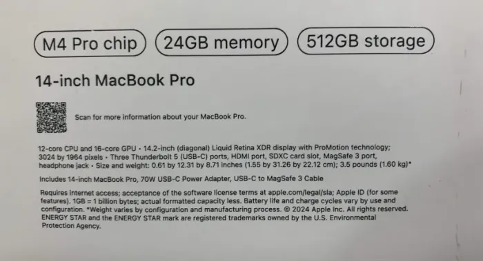 MacBook Pro 14.2 | 512 SSD | 24 GB|M4PRO