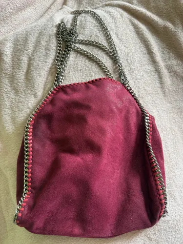 Bolsa vinho com corrente estilo Falabella - ótima
