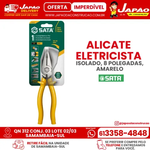 ALICATE ELETRICISTA ISOLADO 8" AMARELO SATA