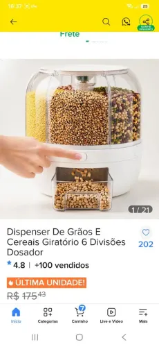 Dispensei de Grãos Giratório