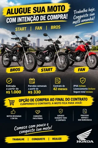 Honda 2026 LOCAÇÃO COM INTENÇÃO DE COMPRA