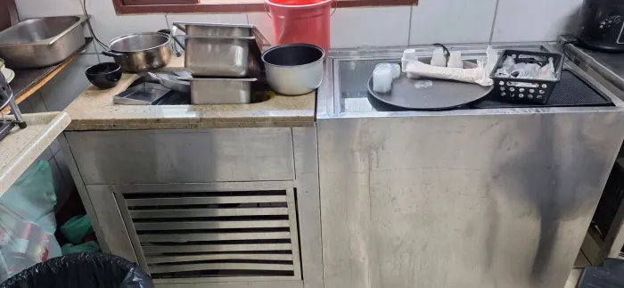 freezer de inox com pia