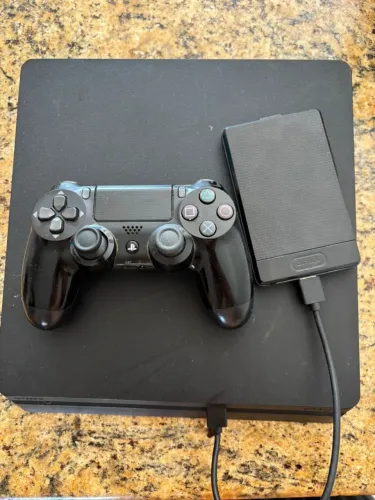 Playstation 4 500gb com controle e HD externo de 500gb funcionando perfeitamente
