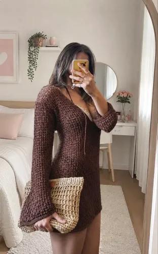 Vestido saída de praia tricot