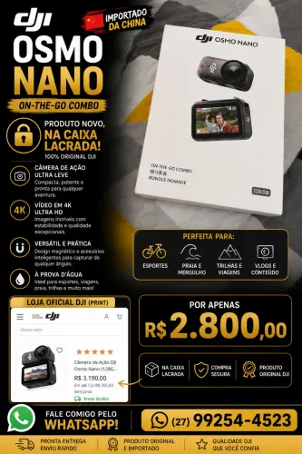 DJI Osmo Nano On-The-Go Combo 128GB - Novo e Lacrado | Importado da China