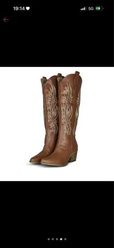 Bota feminina texana cano alto caramelo 