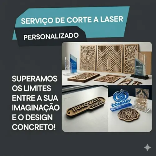 Serviço de Corte a laser e gravação sob demanda - Projetos, Protótipos (MDF, Acrílico, pol