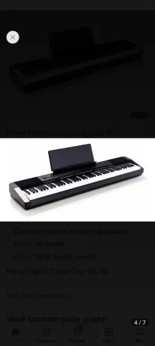 Vendo Piano Digital Cássio CPD 135