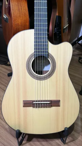 Violão Flat Rozini RX515 Studio Nat Tampo Maciço Nylon Eletroacústico