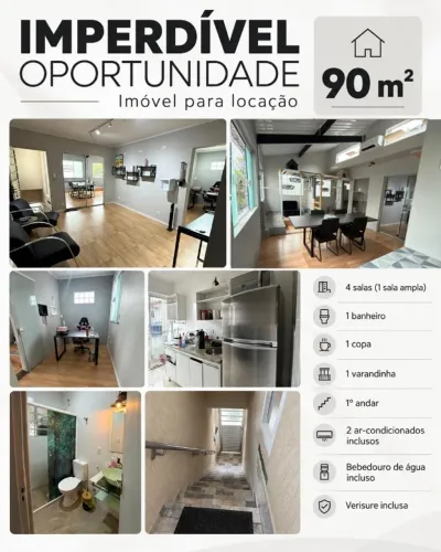 Sala comercial escritorio salao 90 m² 4 salas cozinha ar-condicionado - Sao Caetano do Sul