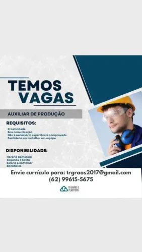 Vagas disponíveis sexo masculino e feminino