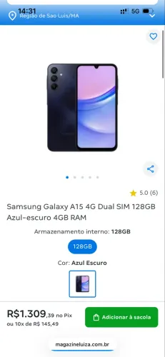 Samsung A15 por 600